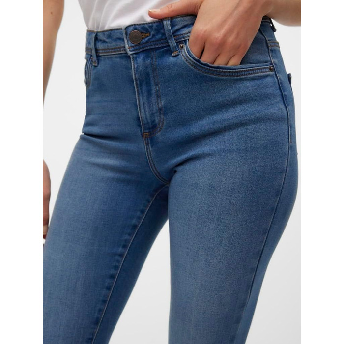 Джинси VERO MODA VMTANYA MR S з оздобленням Piping, середній блакитний денім, розмір L/28L