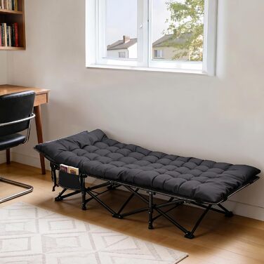 Ліжко туристичне розкладне Sekey XXL 190x71x35 см, з матрацом, сталевий каркас, Oxford тканина - для кемпінгу, риболовлі