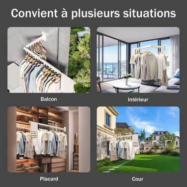 Настінна сушилка для білизни розкладна та складна, з алюмінію, 100 кг, білі гачки