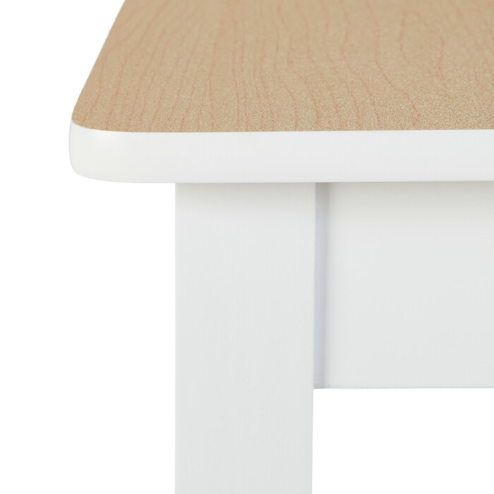 Relaxdays Children's Table with 2 Chairs, White/Natural