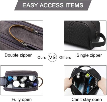 Чоловіча дорожня косметичка BAGSMART з подвійною блискавкою, великий об'єм, 5л, темно-сірий колір