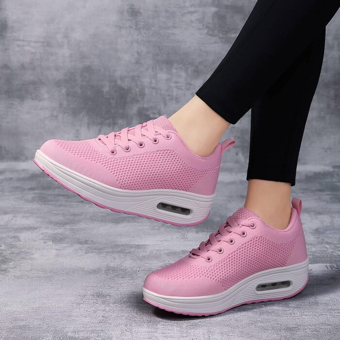 Жіночі кросівки Sisttke для активного відпочинку: легкі, дихаючі, на платформі, сітка, рожеві (38 EU)