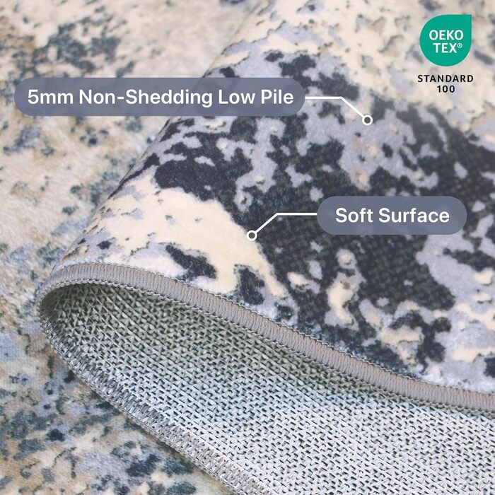 Килимок для вітальні BEIMO, абстрактний дизайн, короткий ворс, 120x170 см, антиковзаючі, для спальні, ванної, кухні, коридору, блакитний