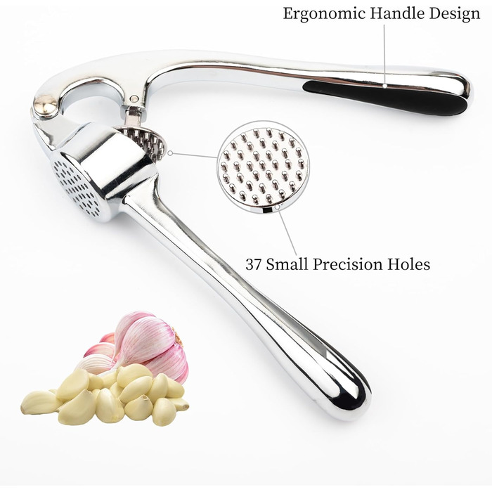 Прес для часнику з нержавіючої сталі, зручний у використанні, легко миється, кухонний аксесуар