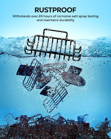 Тримач для мила з нержавіючої сталі з 4 гачками та зливом, самоклеючий, для душу та ванної кімнати (Чорний)