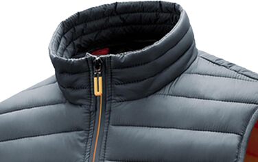 Чоловіча жилетка, утеплена, легка, тепла, для активного відпочинку, без рукавів, зимова, стегана, зі стійким коміром, слім-силует, чорний, XL