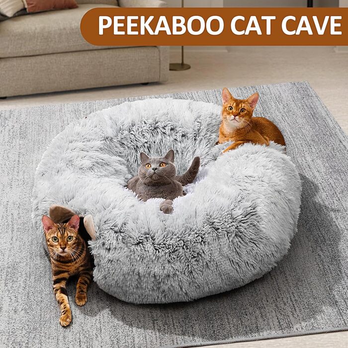 LUKITO Cat Tunnel, Cat Toy for Indoor Cats, Soft Cat Bed, Large Cat Tunnel with Two Entrances Cat Cave, Suitable for Cat