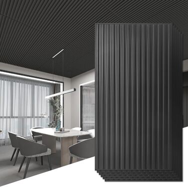 3D Панелі для стін Art3d: 12 шт., 50x50 см, PVC, 3 м² (чорний)