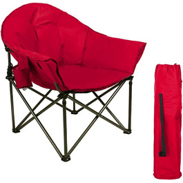 Крісло для кемпінгу High Point Sports Moon XXL: широке, складне, до 150 кг, червоне