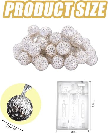 Льо́нтан декоративний марокканський 300 см, 20 LED, тепле біле світло, для декору приміщень та на вулицю