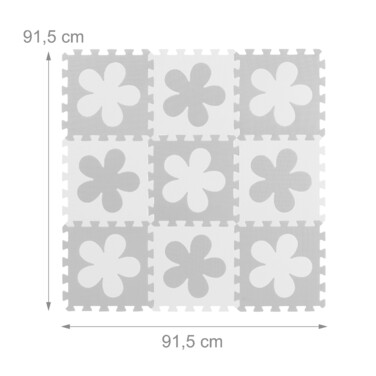 Relaxdays Puzzle Mat with Flower Pattern