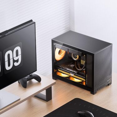 Корпус для ПК Jonsbo D32 STD чорний | Mini Case для Micro-ATX з Tempered Glass, підтримка Back-Connect, потужний Airflow, компактний та стильний для геймерських збірок