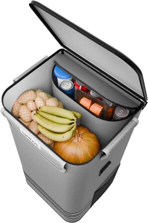 Тролей для покупок 24MOVE® Vehlo: складаний, 55л, з відділенням для охолодження, 3в1 (сумка, візок, сак-воза), до 30кг, сірий