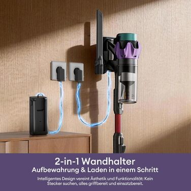 Бездротовий акумуляторний пилосос Ultenic 55000Pa/600W, 80хв, 1.6л, з Multi-Циклон фільтрацією, сенсорним екраном, антизаплутана щітка, док-станція, для шерсті тварин/килимів/твердих підлог, червоний