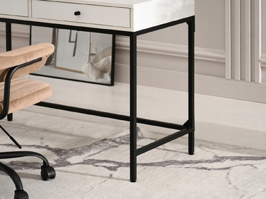 Прямокутний письмовий стіл Mebel-Partner 110 x 48 x 76 см, білий/чорний