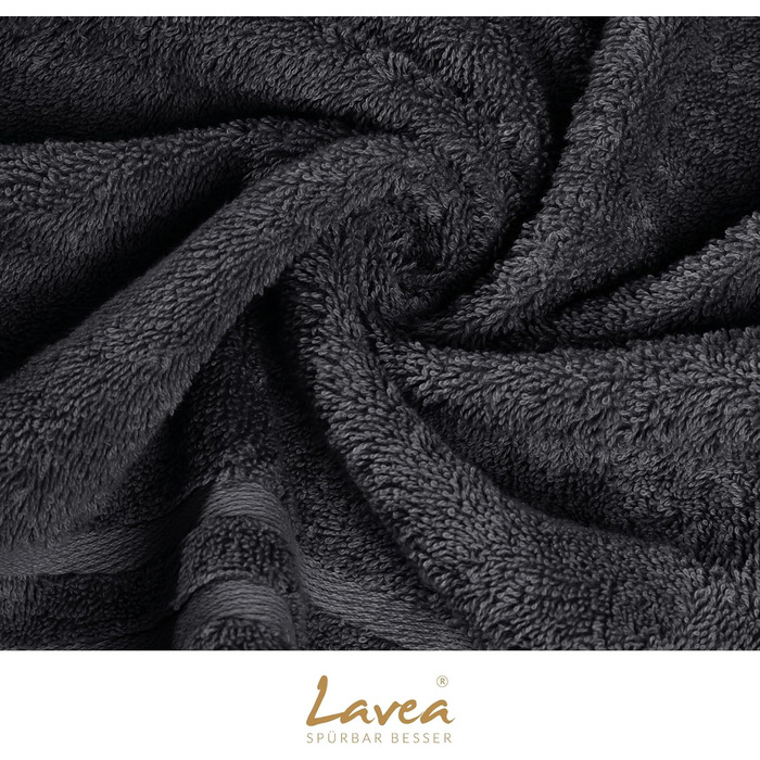 Набір рушників Lavea Elena, 10 шт., 100% бавовна, антрацит - рушники, пілочки, рушники для гостей, рукавички для вмивання, м'які, швидковисихаючі, Oeko-Tex