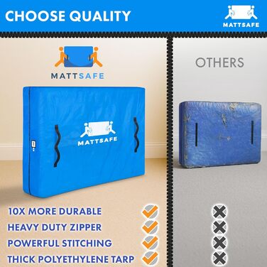 Moving and Storage Bag with 8 Handles - Queen Size - Reusable Cover with Heavy-Duty Zipper - Extra Thick Mattress Protector - MATTSAFE by Nordic Elk