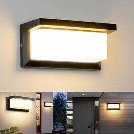 LED вуличний світильник BENMA 18W, IP65, тепле світло 3000K, алюміній, прямокутний | для саду, фасаду, гаража