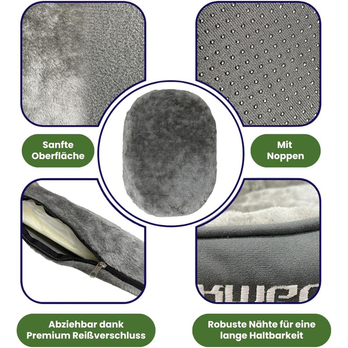 М'яке ліжко для собак та котів - зручне гніздище з антиковзною основою (сірий, кремовий білий)