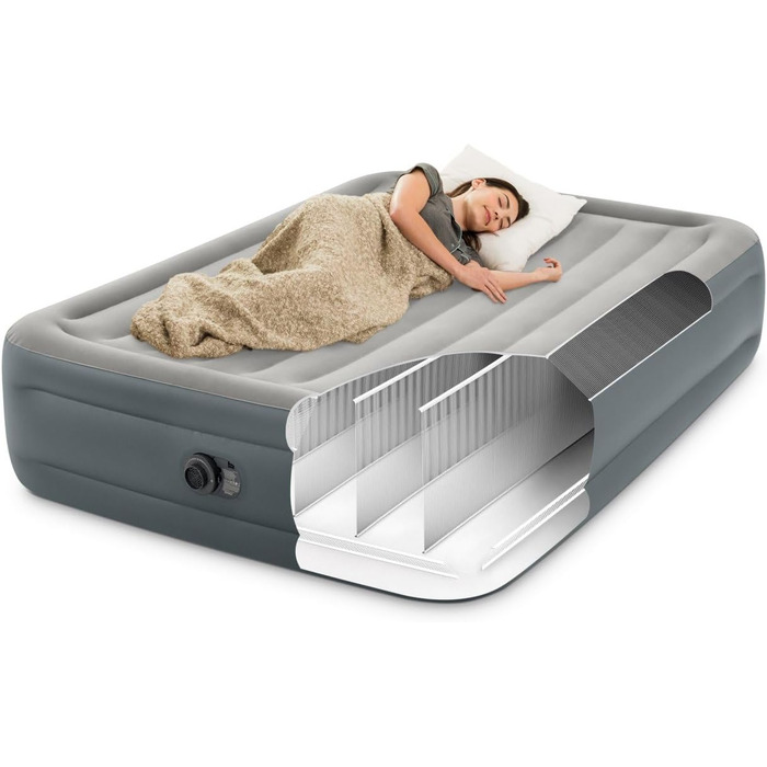 Надувний матрац Intex Queen Essential Rest Fiber-Tech RP 152x203x46 см (64126ND)