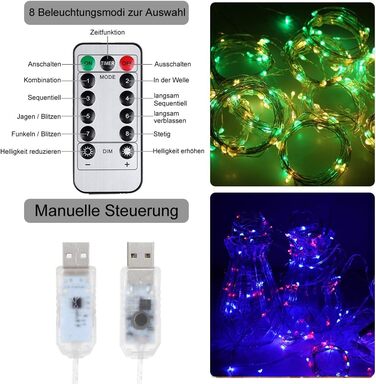 LED штора Anpro 3x3м, USB, 320 LED, 8 режимів, тепле світло - декор для дому
