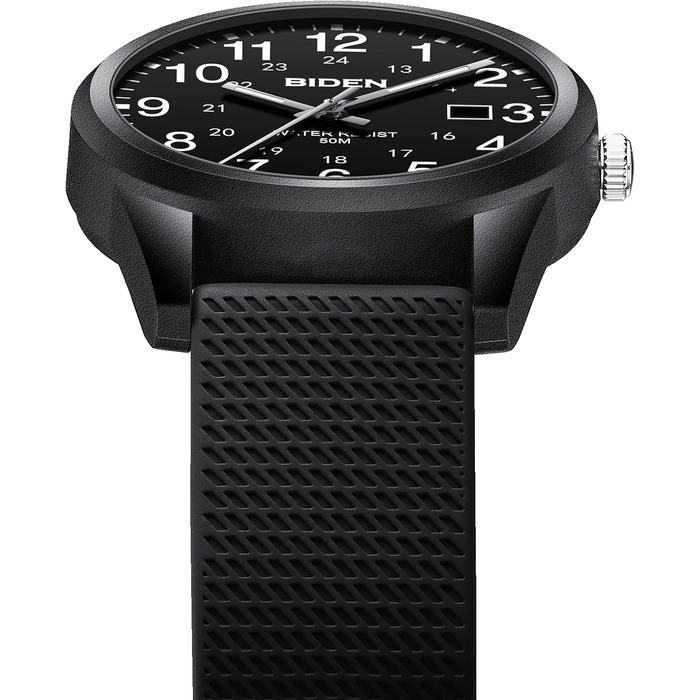 Чоловічий годинник: аналоговий кварцовий годинник на зап'ясті, водостійкий, модель R015, чорний колір