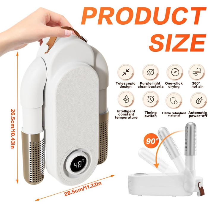 Електричний сушильник для взуття з таймером, антибактеріальний, для взуття, черевиків, футболок, лиж, шкарпеток, шапок, рукавичок