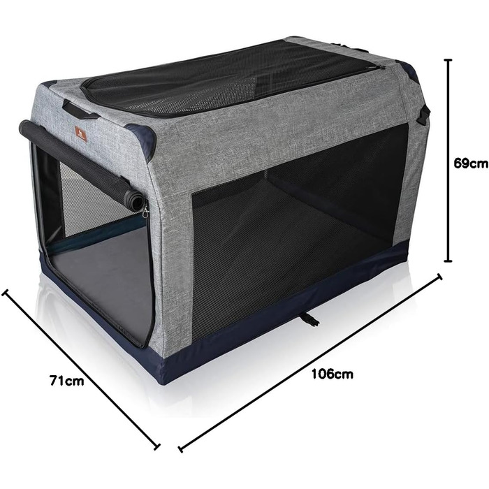 Складана переносна собача будка Knuffelwuff для автомобіля з алюмінієвим каркасом, L (106x71x69 см)