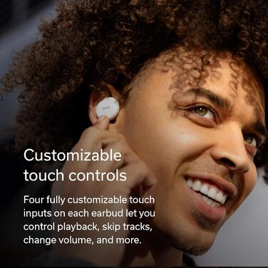 Навушники бездротові Denon PerL Pro White з шумозаглушенням та адаптивним звуком Masimo