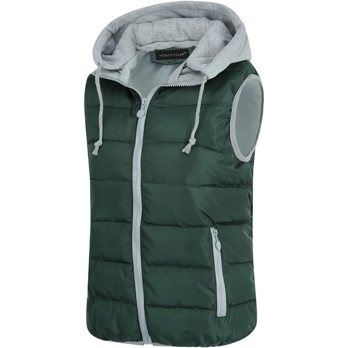 Легка зимова жилетка YOUTHUP West Daen з капюшоном для активного відпочинку та повсякденного носіння (XXL, Зелений)