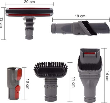 Набір аксесуарів для пилососа Dyson V8 V7 V10, з адаптером, сумісний з Dyson V6 DC19 DC29 DC34 DC33 DC35 DC62, насадки та щітки (5 в 1)