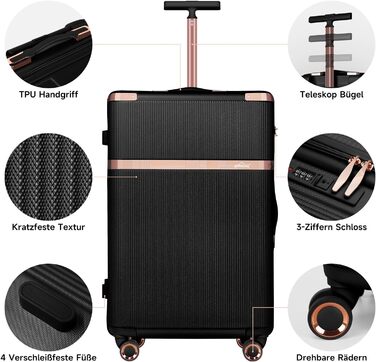 Набір валіз Homelux 3 шт. Бежевий, ABS, Hartschale, M-L-XL (950-schwarz)