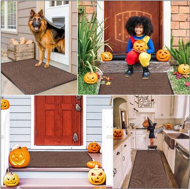 Привітальний килимок BLADO для дому та вулиці, протиковзкий та зносостійкий, коричневий, 60x80 см