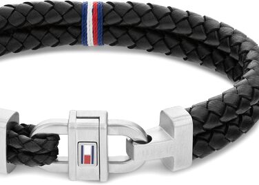 Браслет чоловічий Tommy Hilfiger шкіряний з нержавіючої сталі (синій/чорний)