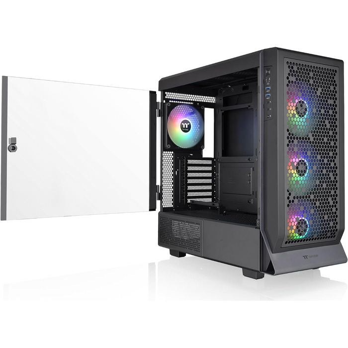 Корпус Thermaltake Ceres 500 TG ARGB Mid-Tower ATX/E-ATX, 4 ARGB вентилятори, загартоване скло, USB-C, Black