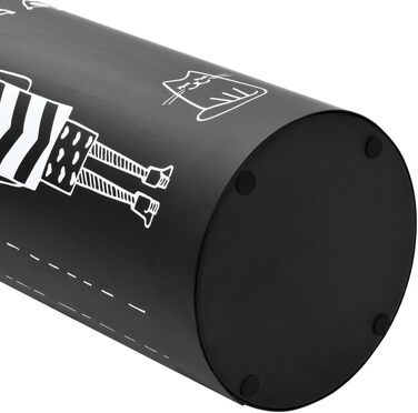 Підставка для парасольки жіночого дизайну, сталь, чорна, з візерунком | vidaXL