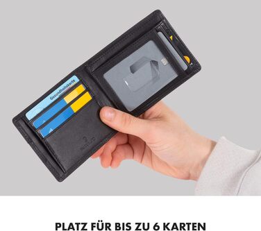 ZNAP® Slim Wallet - Тонкий картхолдер для чоловіків | RFID захист | Чорний | 8 карт