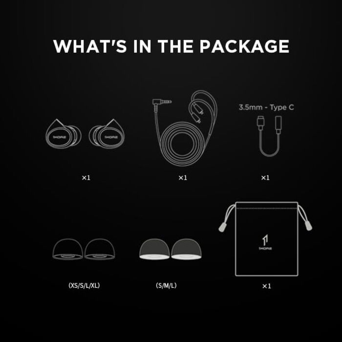 Навушники 1MORE P50 Penta Driver з MMCX кабелем, Hi-Res Audio, 3.5mm, глибокий бас, HiFi звук, мікрофон, для музики та геймінгу