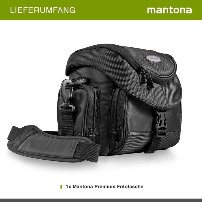 Сумка Mantona Premium для DSLR та DSLM камер з швидким доступом, захистом від пилу та зручним ременем, чорна