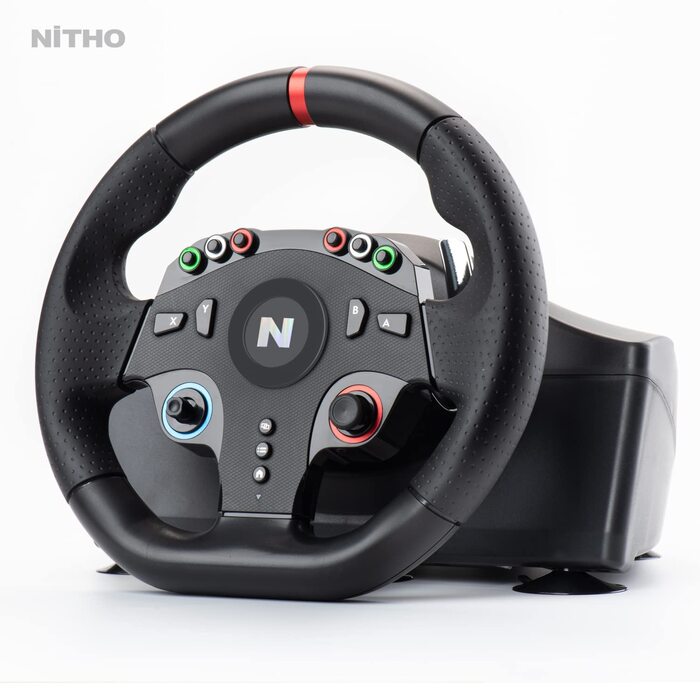 NITHO Drive Pro ONE: Ігровий кермо NITHO з педалями та перемикачем передач для PS4, PC, Xbox One, Xbox Series X|S та Switch. 270 градусів, Zero Dead Zone.