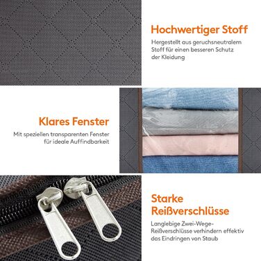 Органайзери для зберігання білизни та постільної білизни Lifewit (3 шт, 35л, сірий)