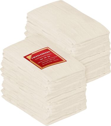 Utopia Kitchen 24-Pack 100% Cotton Dish Towels, Flour Sack Fabric, for Cleaning & Drying – Highly Absorbent Kitchen Dish Towels, Natural, 71.1 x 71.1 cm