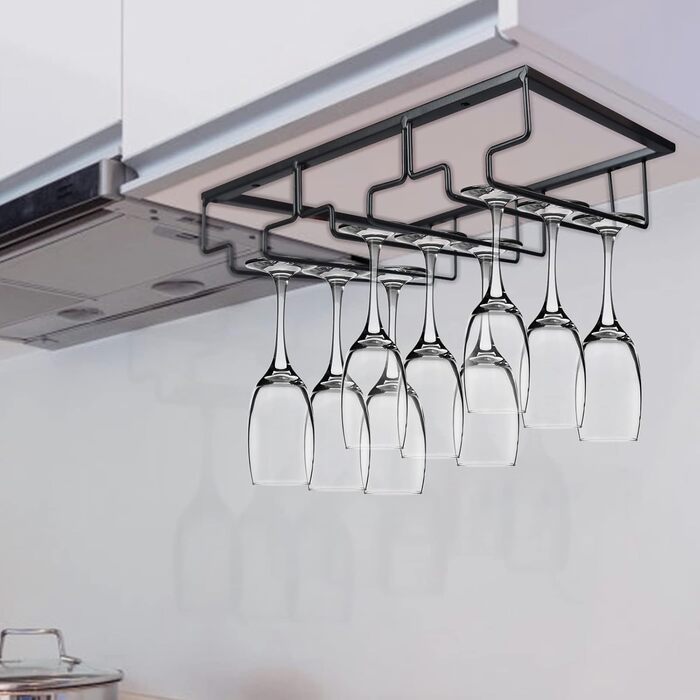 Металевий трирядний тримач для келихів вина Anshuke – 8-12 келихів, для дому, ресторану, бару