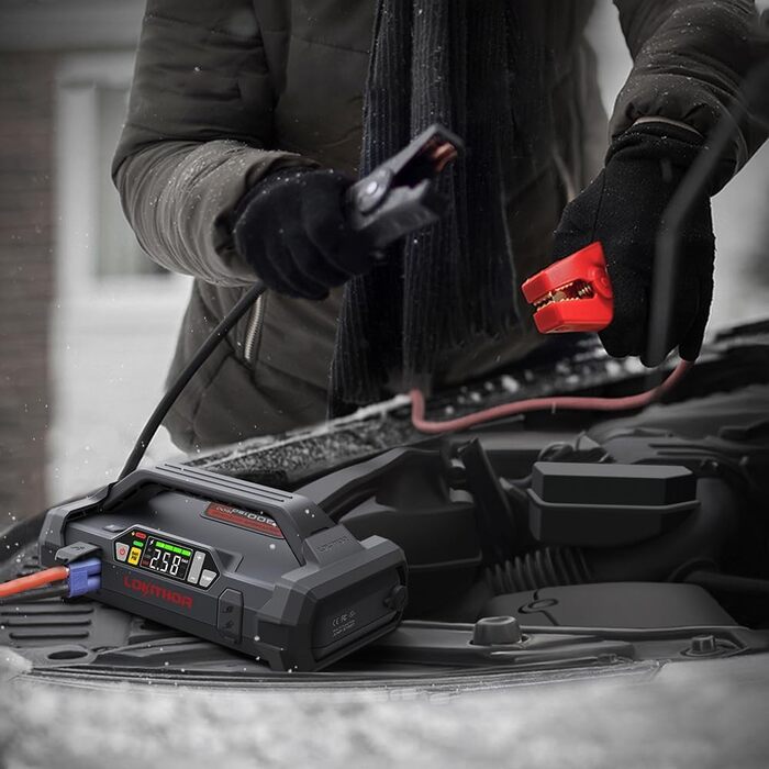 Бустер-стартер LOKITHOR JA300 з компресором 150 PSI та Powerbank 1500A для автомобіля