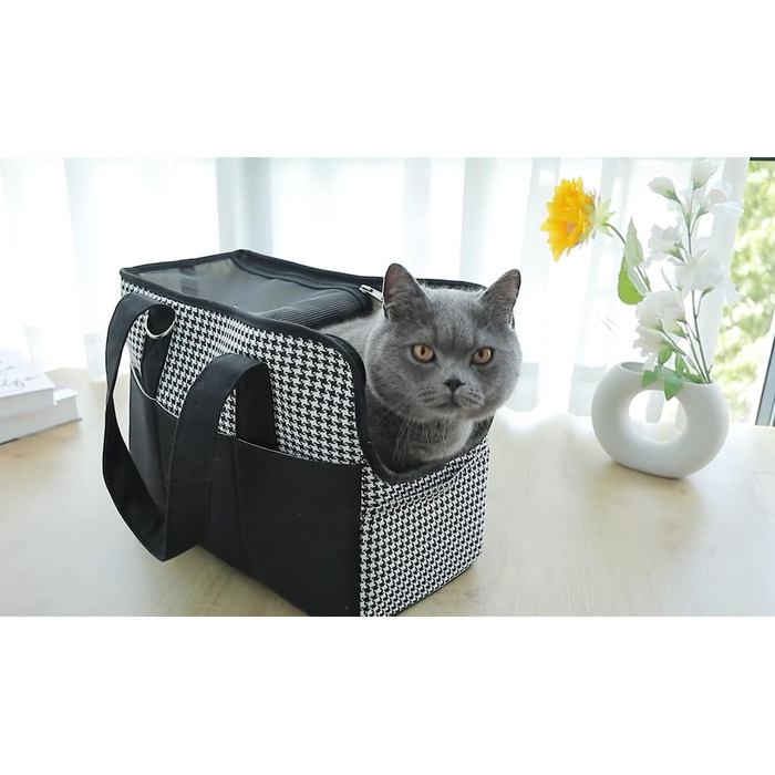 Транспортна сумка для собак та котів до 5 кг - переноска для тварин з верхньою відкривачкою, дихаюча, складана, з регульованим плечовим ременем, дозволена для перевезення в літаку, бежева