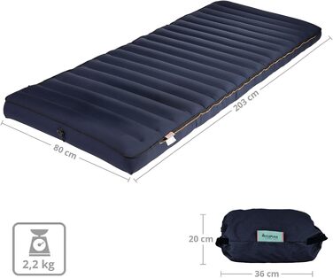 Надувний матрац для гостей Human Comfort Luftbett Chatou, 100% бавовна, блакитний