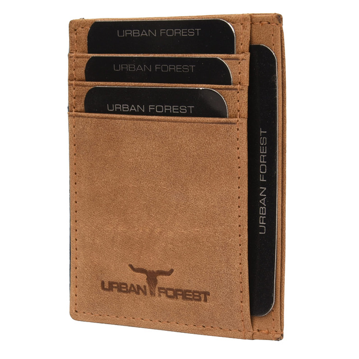 Картхолдер Urban Forest Chris Hunter Cognac для чоловіків - мінімалістичний шкіряний гаманець