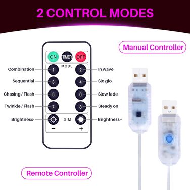 Лямпас LED 3x3м: 300 LED, тепле світло, 8 режимів, IP65, для дому та саду, декор для вечірки, весілля, Різдва