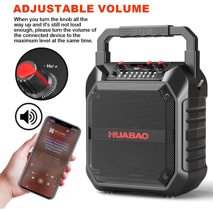 Портативна караоке-машина з Bluetooth, мікрофоном та підключенням TF/USB/FM/AUX для дому та вечірок (2 мікрофони)