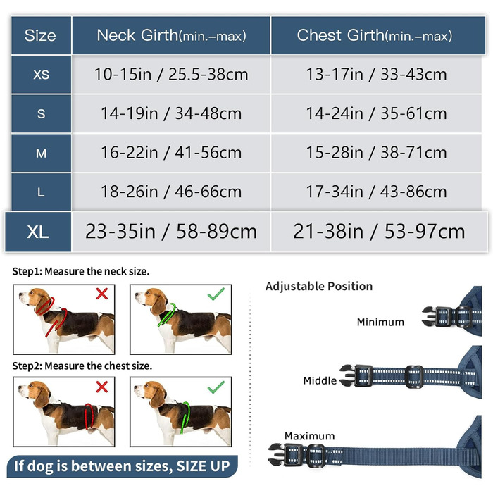 Шлейка для собак HEELE з поглибленням для зменшення натягу, світловідбиваючі елементи, м'яка ручка, контроль, 2 металеві кільця, для малих, середніх та великих собак, Aree, Зелений, C-Aree Grün (XL, Uni-Königsblau)